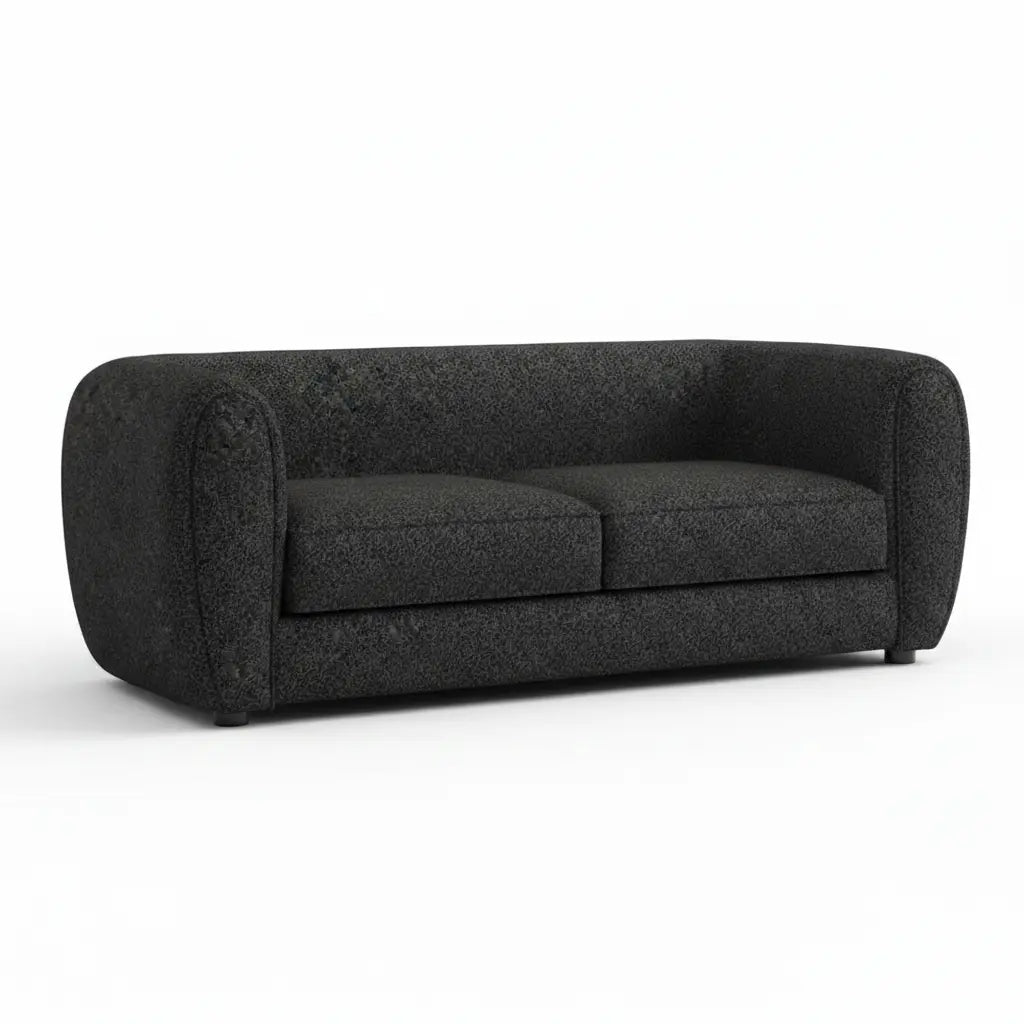 Fold Loveseat –Black Bouclé Tuxedo Design Denmark Home