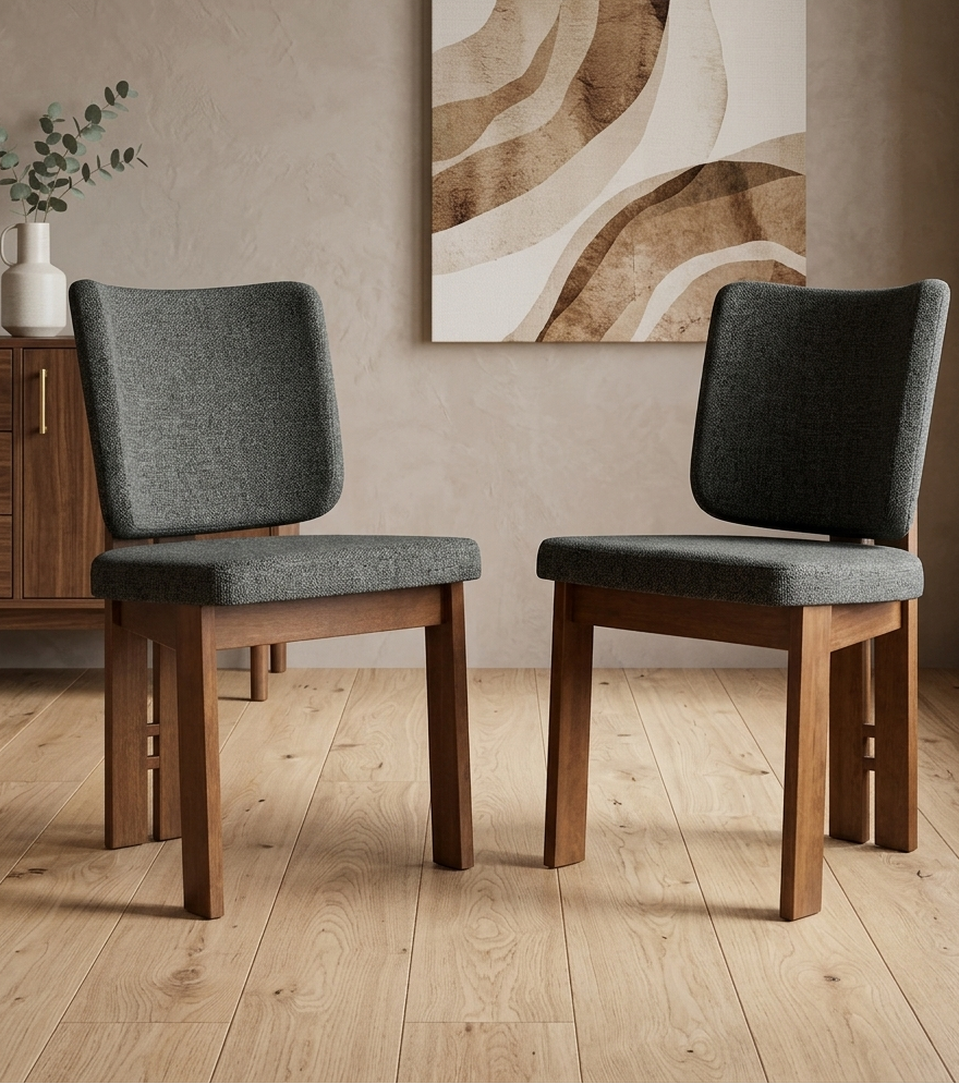 Fort Upholstered Dining Chairs - Charcoal Denmark Home
