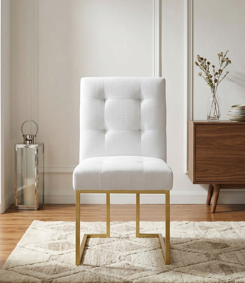 Valénza Upholstered Dining Chair - Gold White Denmark Home