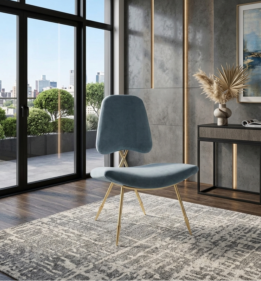 Sod Velvet Lounge Chair - Sea Blue Denmark Home