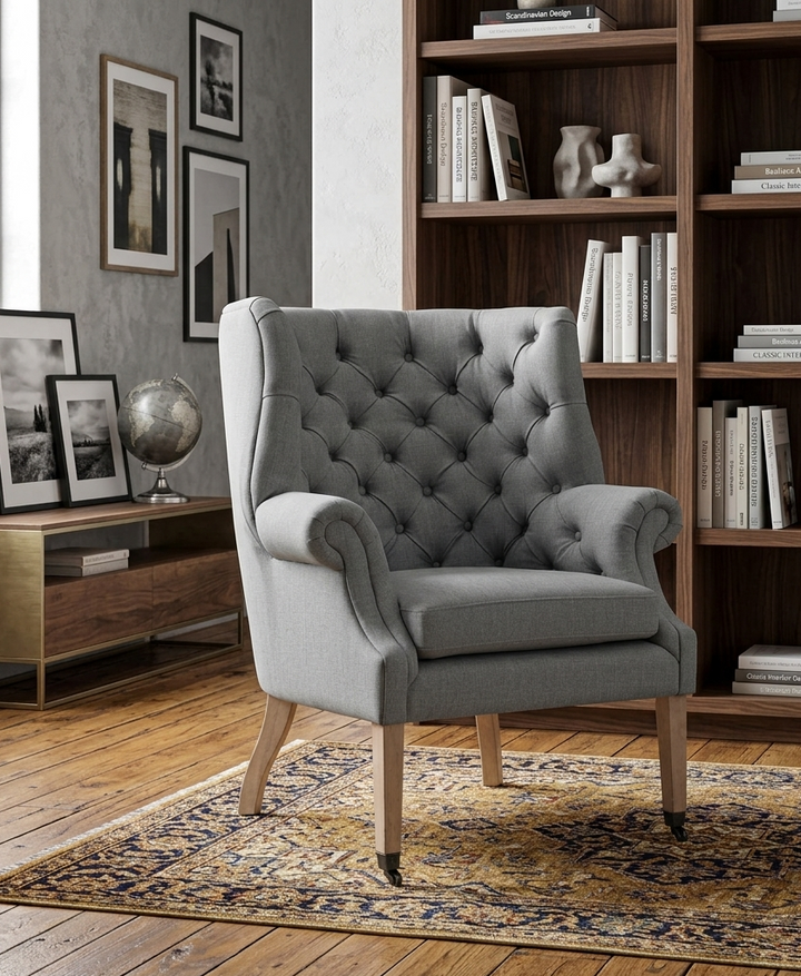 Klip Tufted Lounge Chair – Light Grey Denmark Home