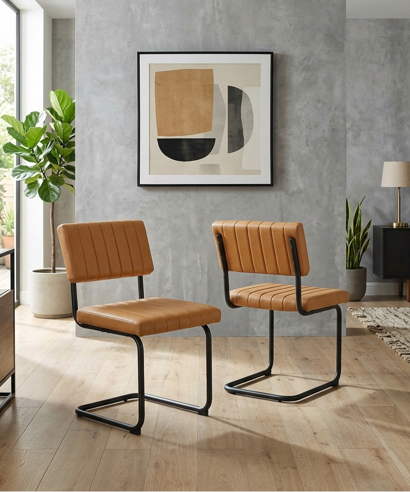 Aero Dining Chair Set - Black Tan Denmark Home