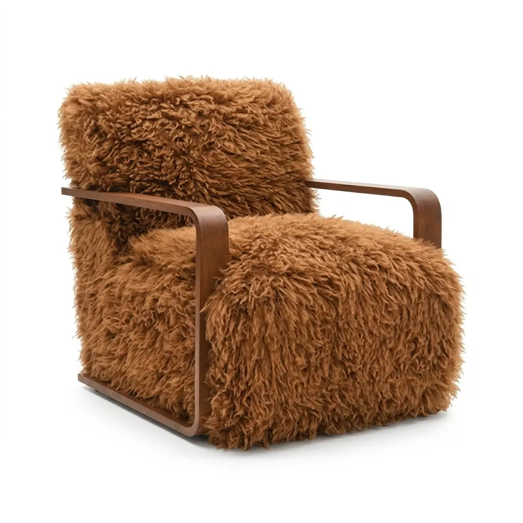Ezra Accent Chair – Camel Brown Fabric Denmark Home