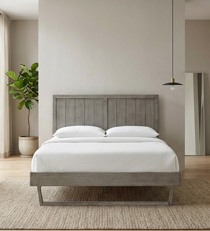Hale King Platform Bed – Gray Denmark Home
