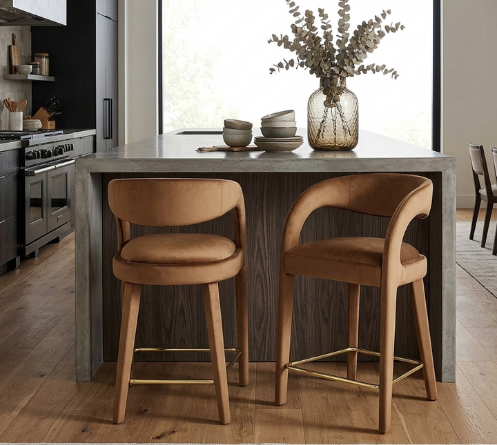 Flat Counter Stool Set - Brown Gold Denmark Home