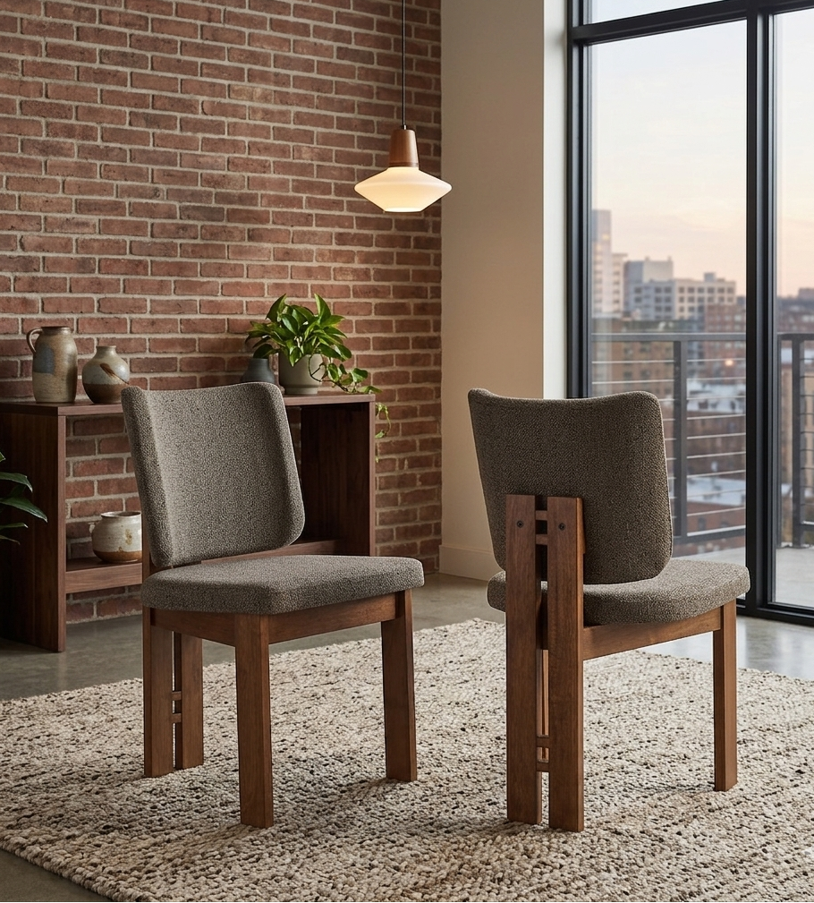 Fort Upholstered Dining Chairs - Taupe Denmark Home