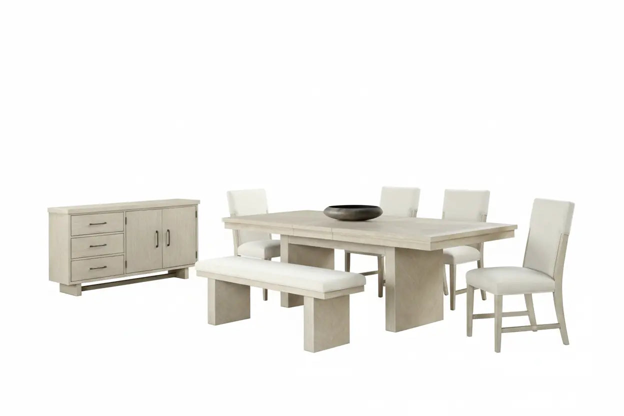 Hygra 7-Piece Extendable Dining Set – Natural Denmark Home