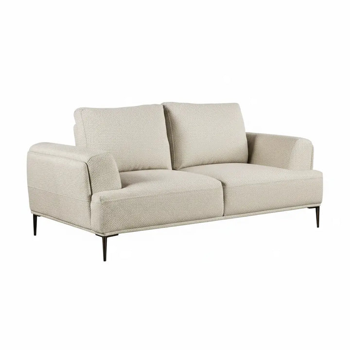 Moden Loveseat – Beige Chenille with Metal Legs Denmark Home