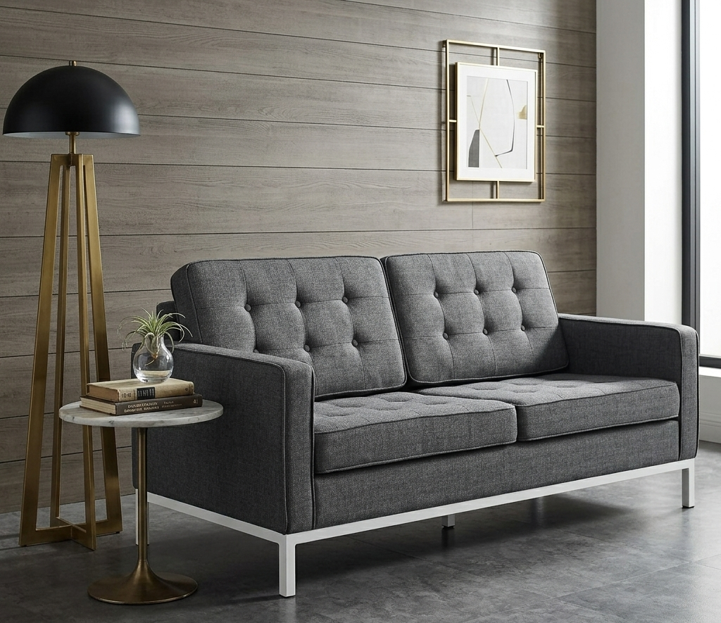 Iona Upholstered Loveseat – Gray