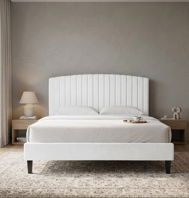 Valois Twin Platform Bed – White Denmark Home