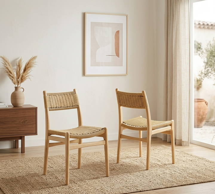 Bris Dining Chair Set - Natural Natural Denmark Home