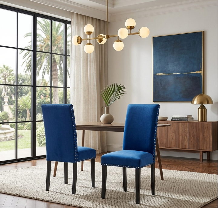 Form Performance Velvet Dining Chair - Navy Denmark Home