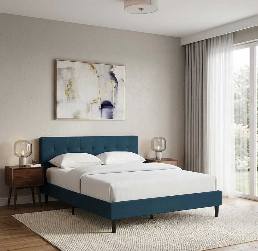 Elsbrook Upholstered Platform Bed - Azure Denmark Home