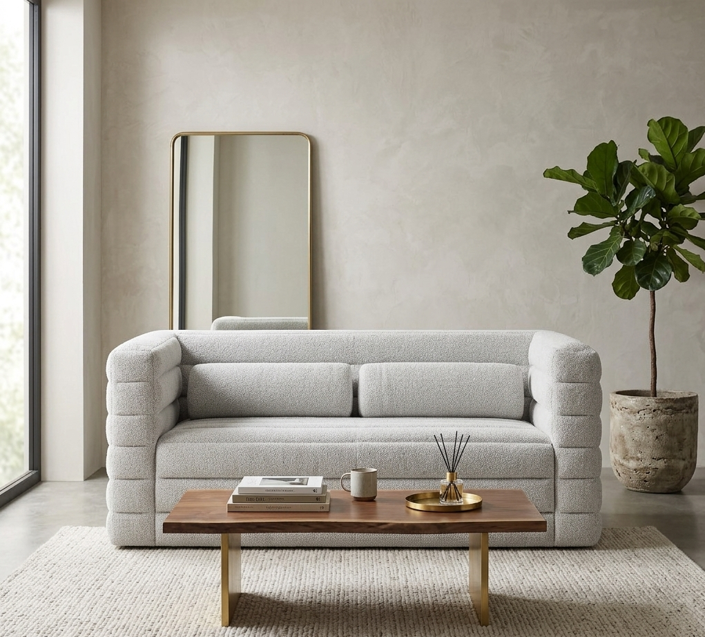 Revel Boucle Loveseat – Newsprint