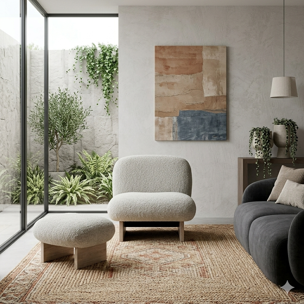 Orvena Accent Chair with Ottoman - Pearl Oak Denmark Home