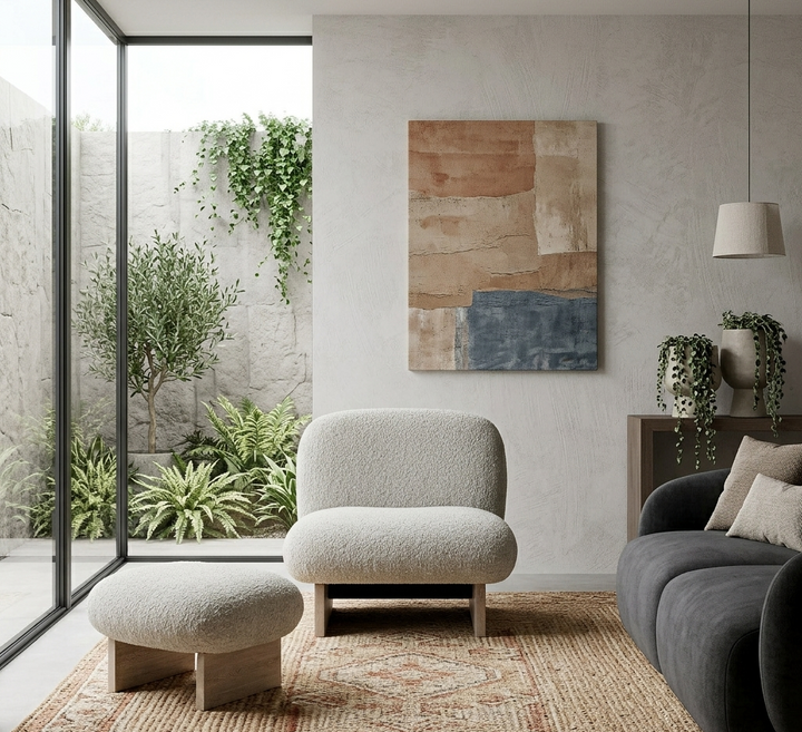 Orvena Accent Chair with Ottoman - River rock walnut Denmark Home
