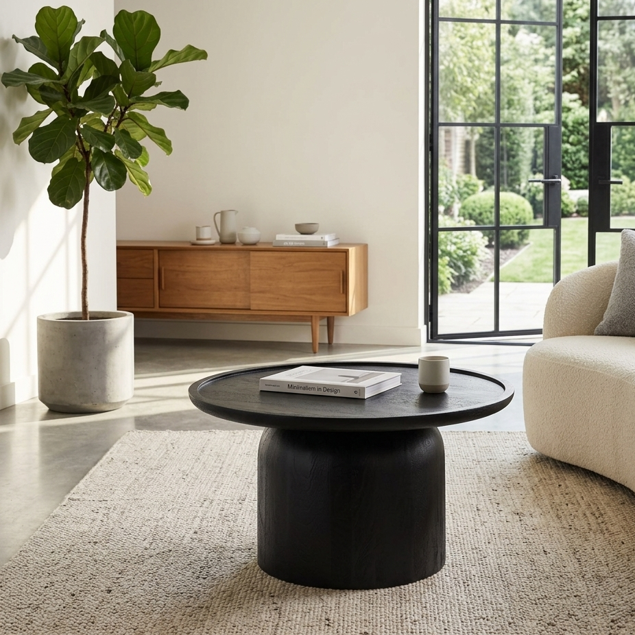 Vertex Round Coffee Table – Black