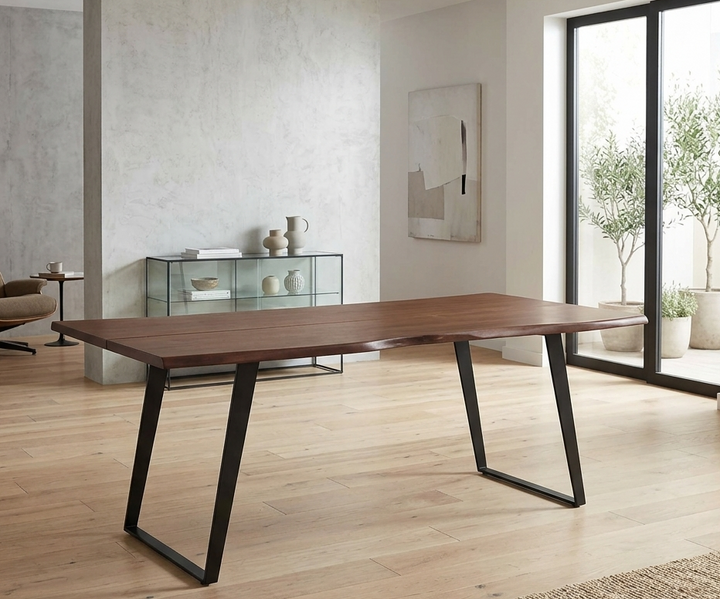 Loft Live Edge Rectangular Dining Table – Solid Acacia Wood 96" Denmark Home
