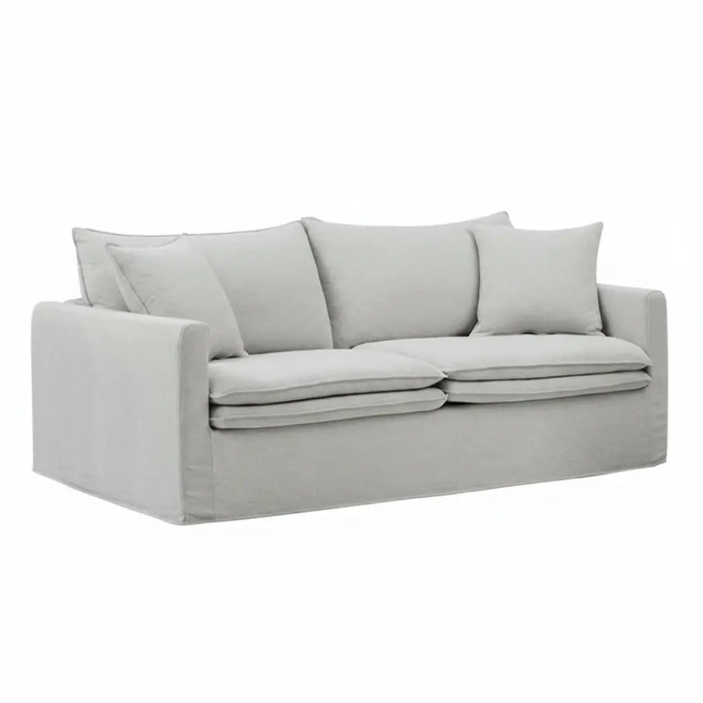 Vara Sofa – Light Gray Linen with Feather Blend Cushions Denmark Home