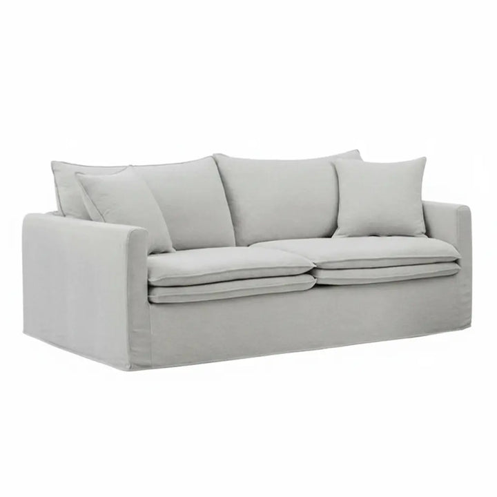 Vara Sofa – Light Gray Linen with Feather Blend Cushions Denmark Home