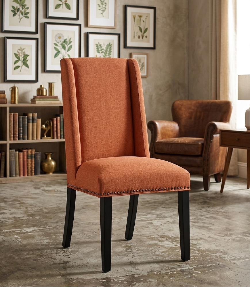Mythos Upholstered Dining Chair - Orange Denmark Home