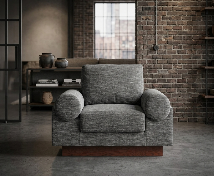 Vox Upholstered Armchair – Grey Denmark Home