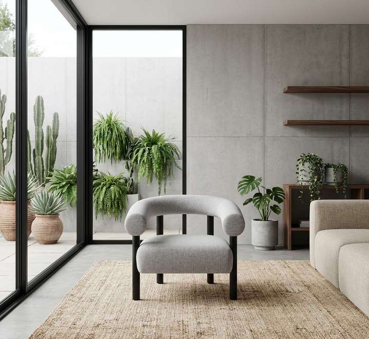 Roven Accent Armchair-Light Gray Denmark Home