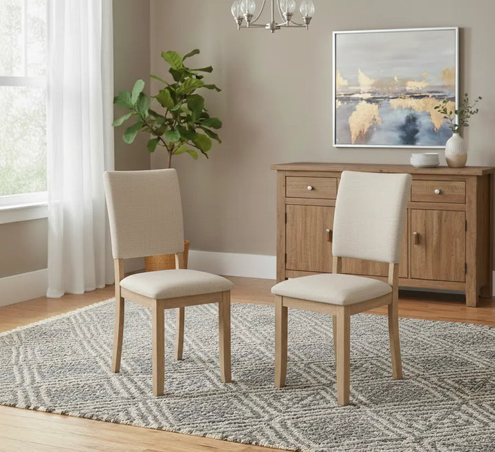 Norvik  Upholstered Dining Side Chair – Natural Wood Denmark Home