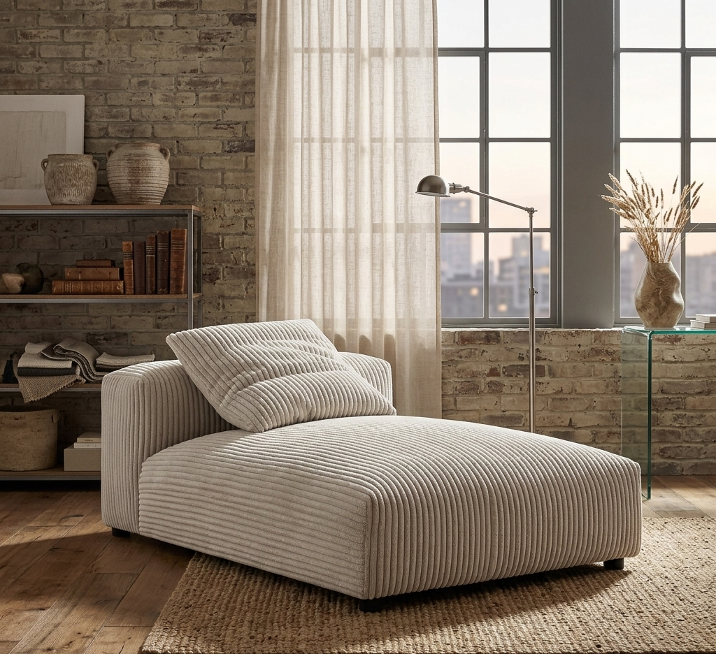 Lumi Modular Armless Chaise Lounge – Almond Denmark Home