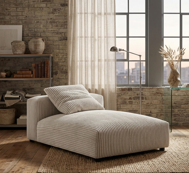 Lumi Modular Armless Chaise Lounge – Almond Denmark Home