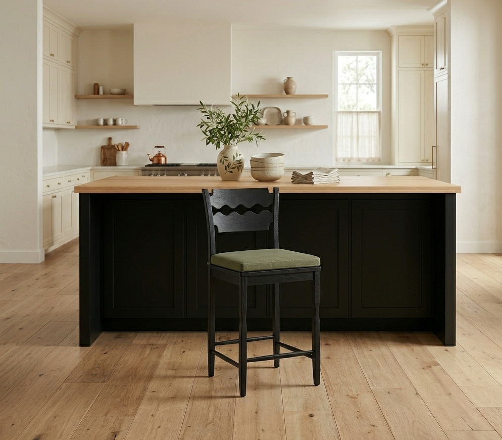 Kne Counter Stool - Black Sage Denmark Home