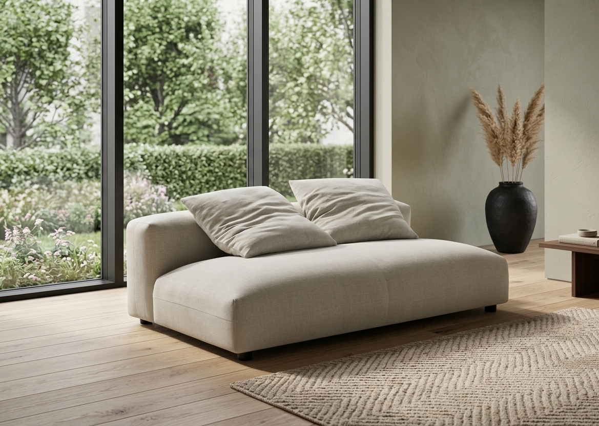 Lumi Modular Armless Loveseat – Linen