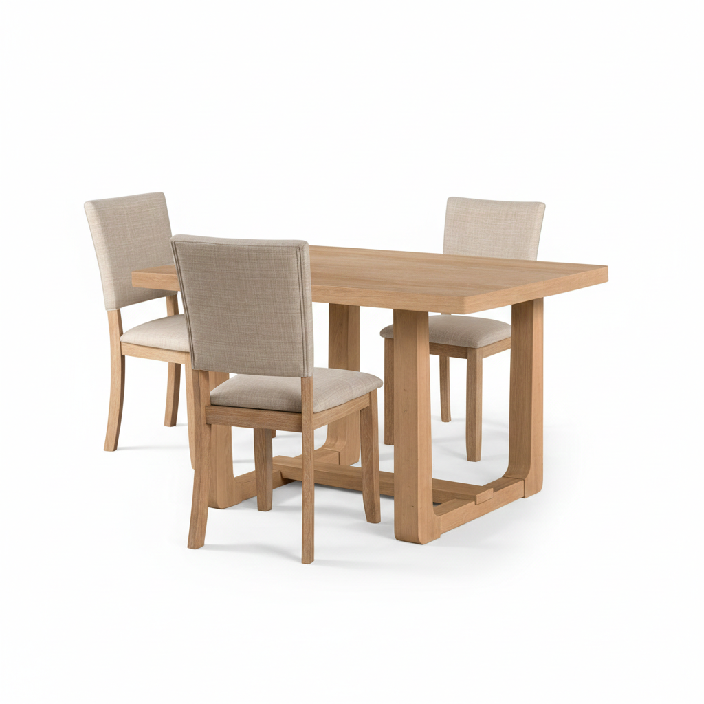 Lorne Dining Table – Natural Finish with Trestle Base