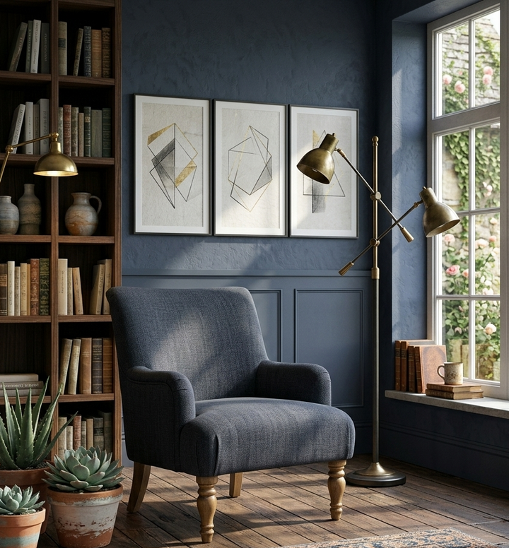 Prime Slub Weave Accent Armchair – Slate Blue Denmark Home