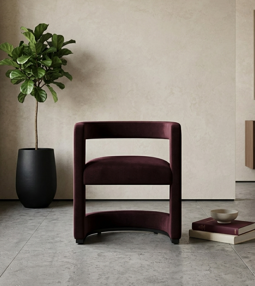 Vigo Velvet Barrel Dining Chair - Mulberry Denmark Home