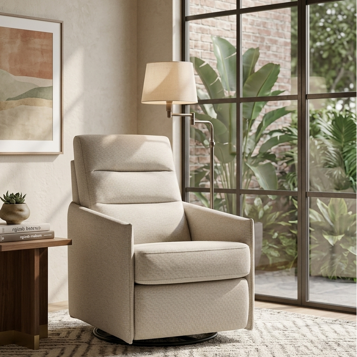 Mark Swivel Lounge Chair –  Oatmeal Denmark Home