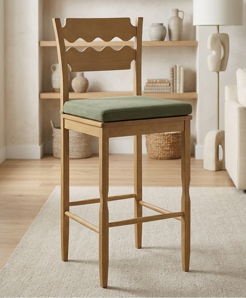 Kne Bar Stool - Weathered Oak Sage Denmark Home