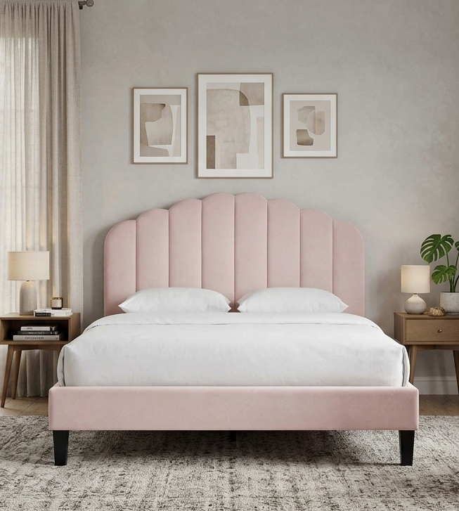 Elise Twin Platform Bed - Pink Denmark Home