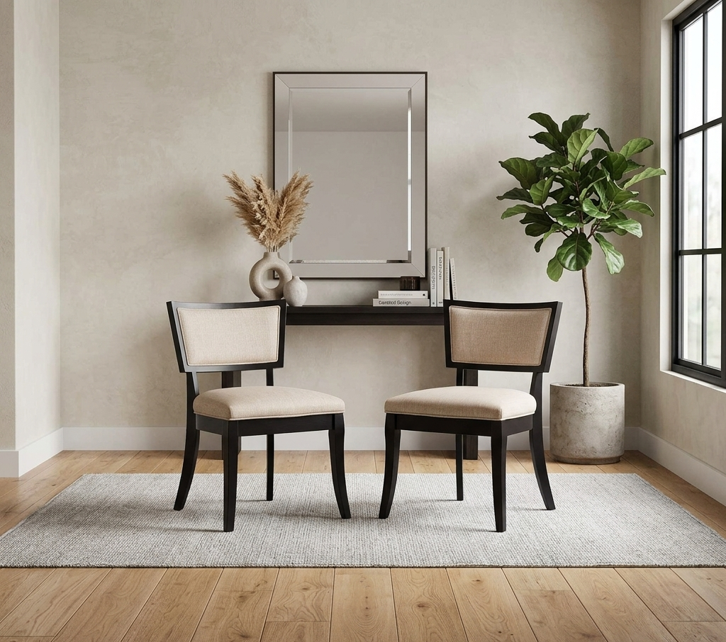Elvaro Upholstered Dining Chair Set - Beige Denmark Home