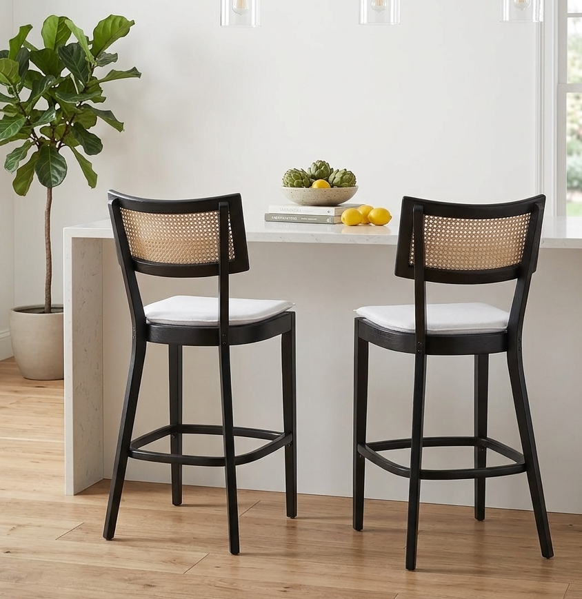 Fernholt Bar Stool Set - Black White Denmark Home