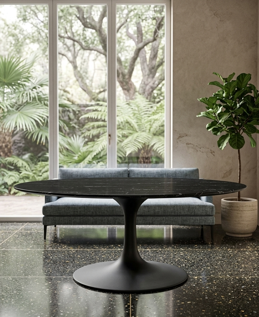Nuvora Round Coffee Table – Black Size 36"