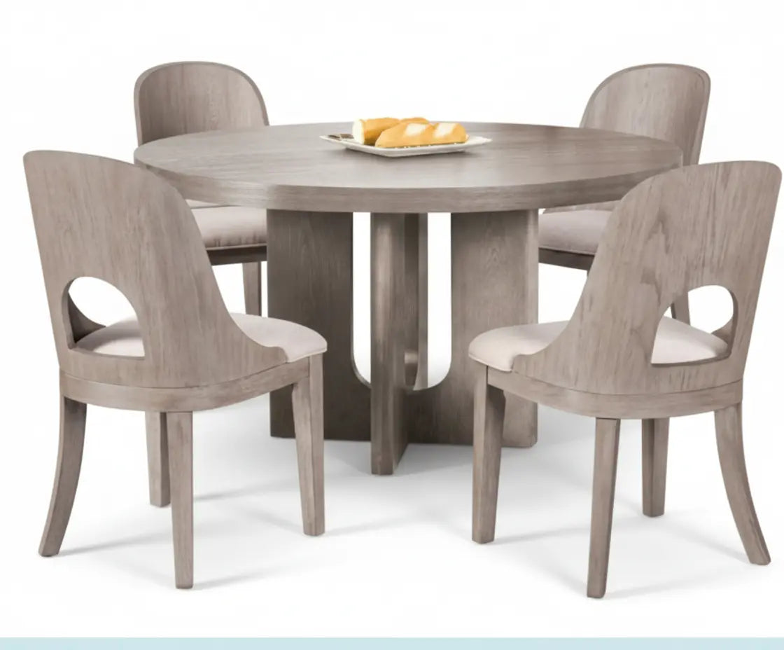 Elvik Round Dining Table – White Oak Finish Denmark Home