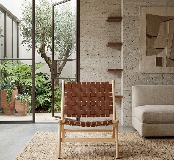Kaven Lounge Chair-Natural Brown Denmark Home