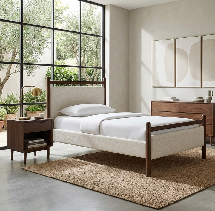 Fiona Twin Platform Bed  - Wenge Heathered Ivory Denmark Home