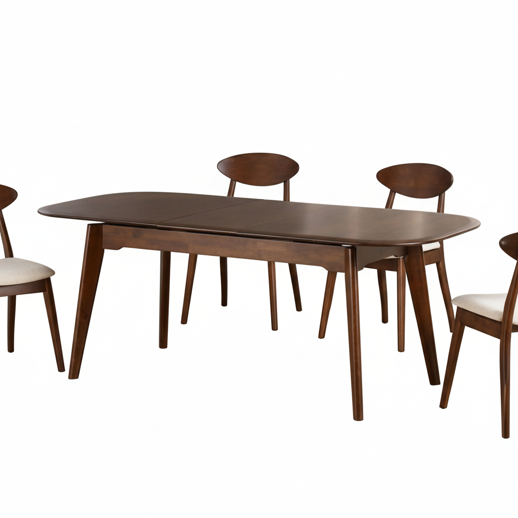Ivarn Extendable Dining Table – Rich Walnut Solid Wood
