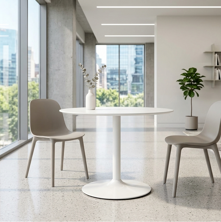 Edge Round Dining Table - White Denmark Home