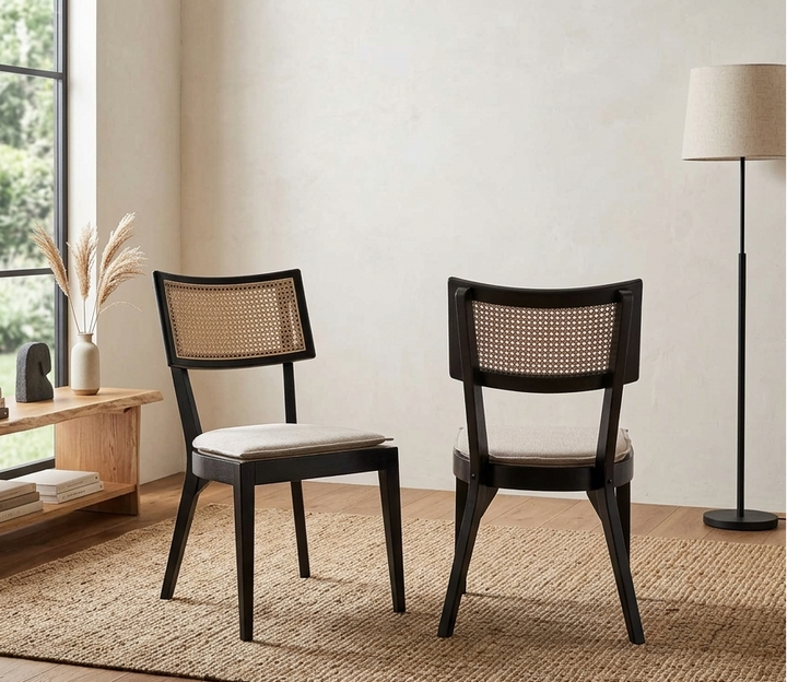 Fernholt Dining Chair Set - Black Beige Denmark Home