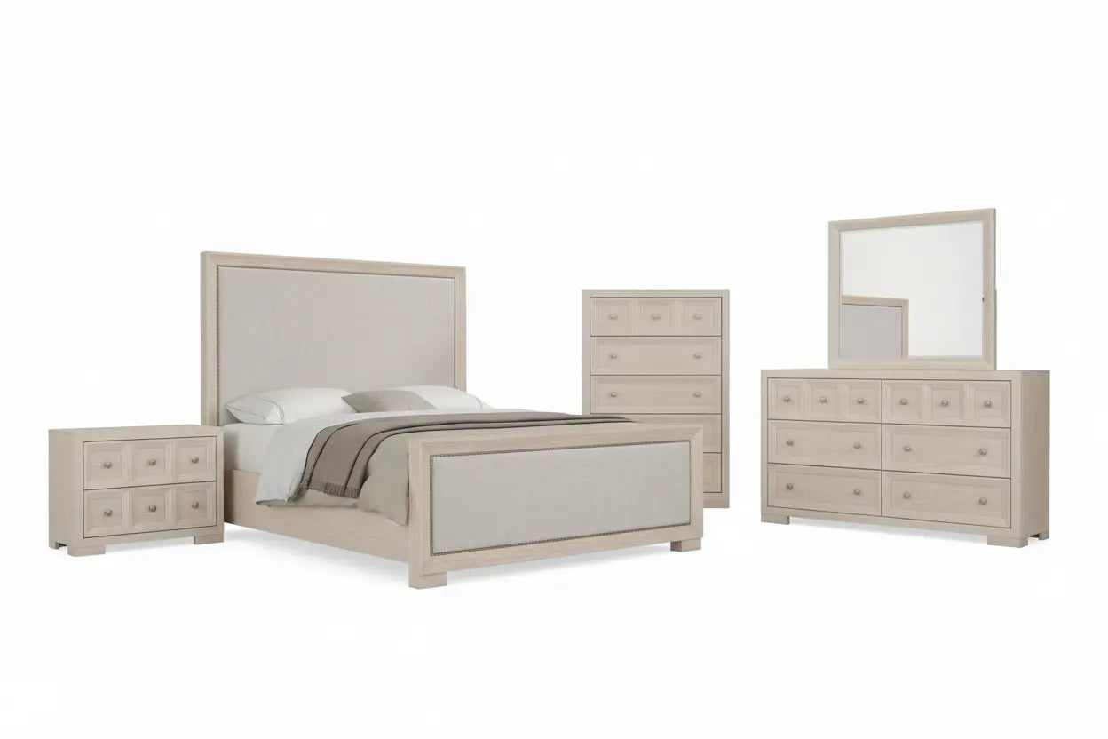 Axis 5-Piece Queen Bedroom Set – Tawny Oak (Modern Classic) Denmark Home