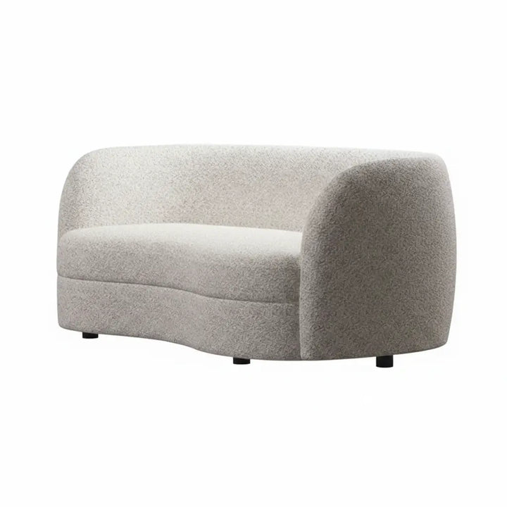 Slate Loveseat – Off-White Bouclé Kidney Silhouette Denmark Home