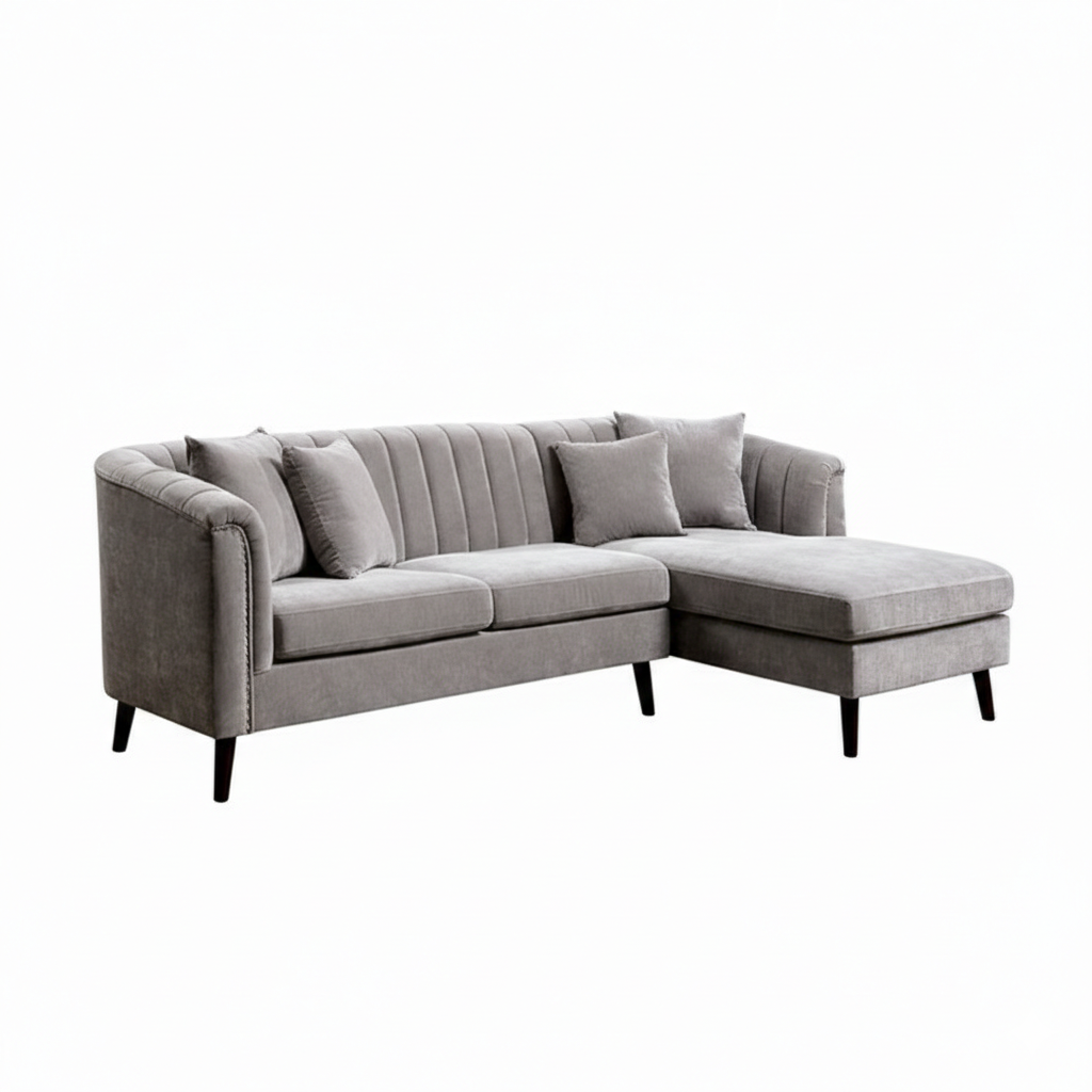 Viggo Sectional – Light Gray Chenille L-Shaped